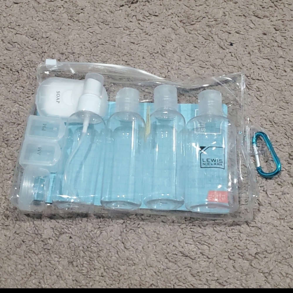 New in Bag Lewis N. Clark 3-1-1 Carry-On Bottle Set